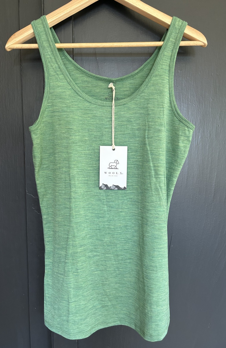 WoolX X382 Merino Wool Tank Top NWT Green Large